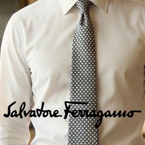 페라가모 실크 그레이 사과 패턴 넥타이 7.8cm A등급 A19409
