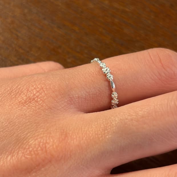 새상품 여성 오픈링 꽃 반지 은반지 실버링