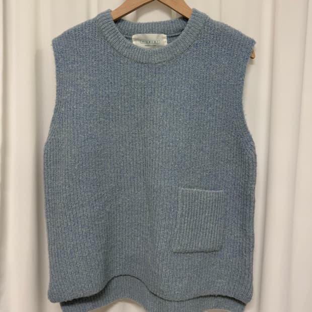 피그먼트 니트 베스트 포켓 조끼