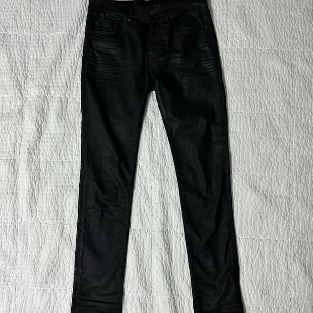 생로랑 블랙 코팅 데님