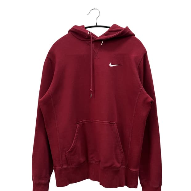 나이키 프렌치 테리 후드 티 딥레드