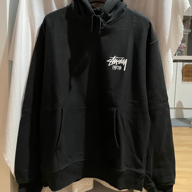 스투시 파리 후드 블랙 XL Stussy Paris Hoodie