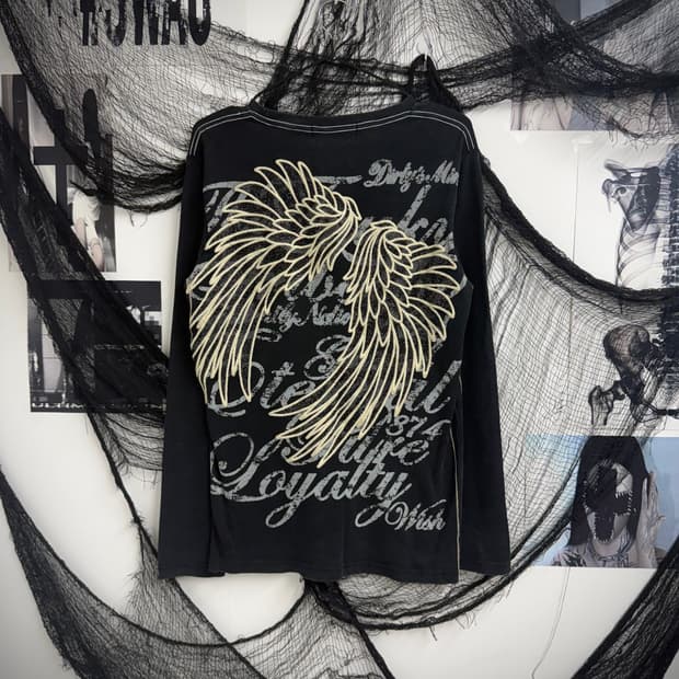 Wing embriodery printing longsleeve