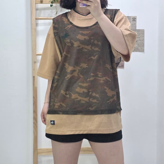 [프립]M/미국 올드 스투시(Old Stussy) 메쉬 레이어드 풋볼 티