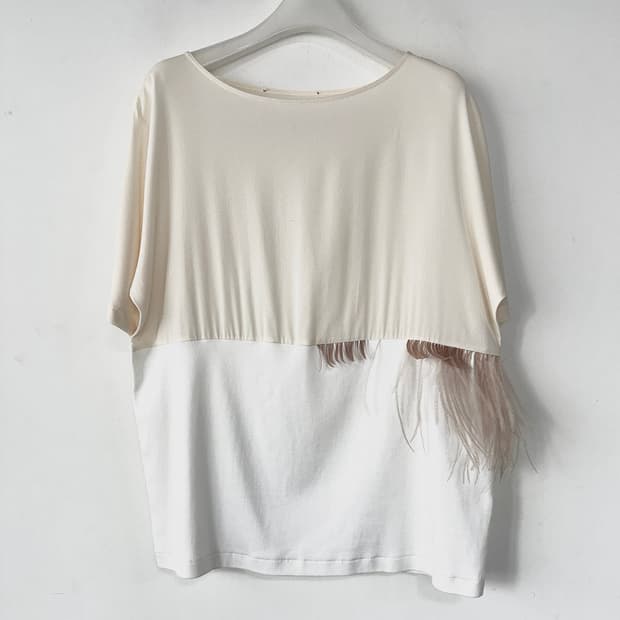 파비아나필리피 실크 배색 티블라우스