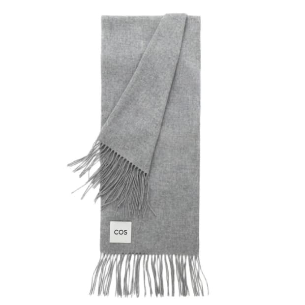 코스 프린지 퓨어 울 머플러 라이트 그레이
