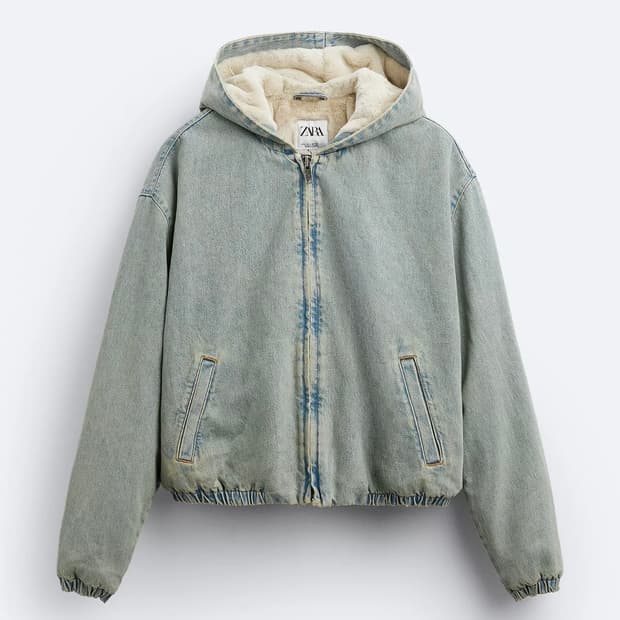 자라 콤비 데님 점퍼 자켓 퍼자켓