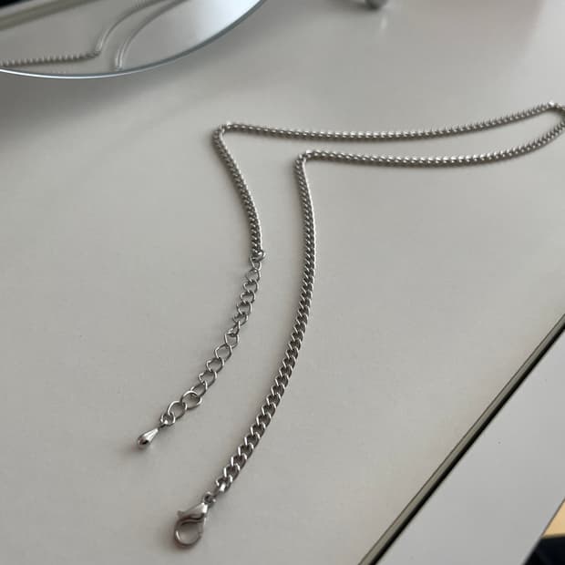무신사 써지컬스틸 체인 목걸이 실버 줄 47cm
