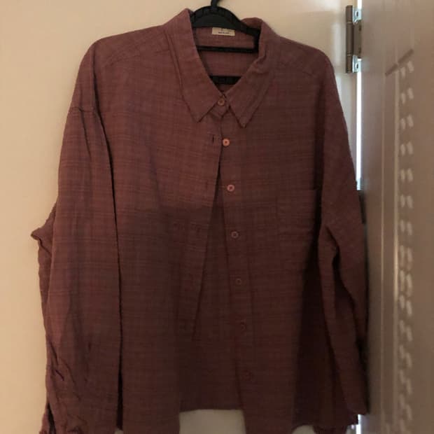 핑크 체크 셔츠