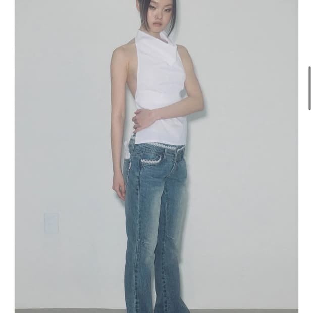 스컬프터 Double Waist Boots Cut Denim
