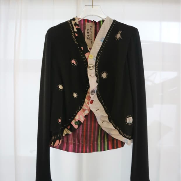 Garbage Core inside out cardigan