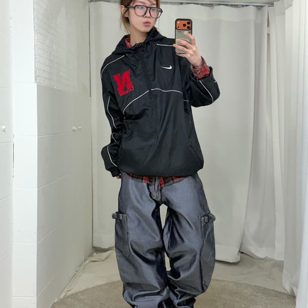 나이키 아노락 너드 스트릿 레이어드 코디 세트