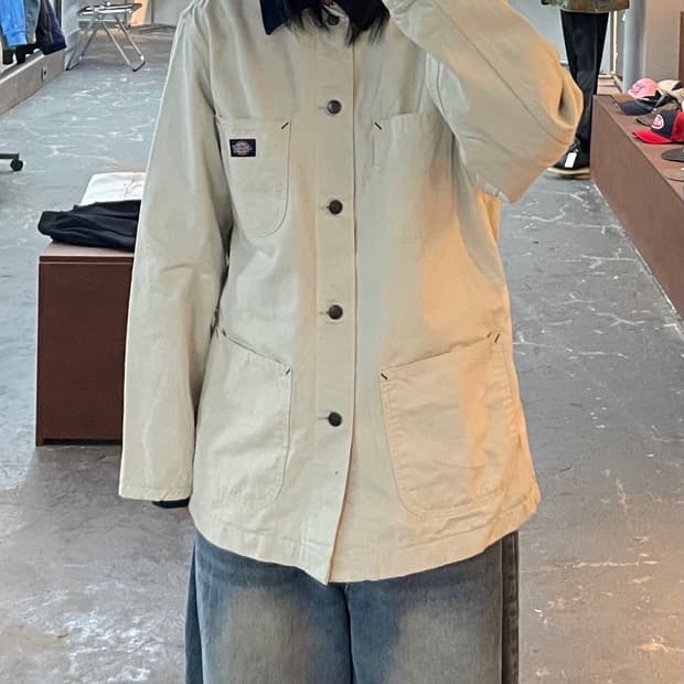 디키즈 아이보리 워크 캔버스 자켓 H1614