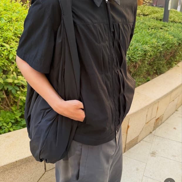 (세종님 착용) Nylon Trucker Zip Jacket Black