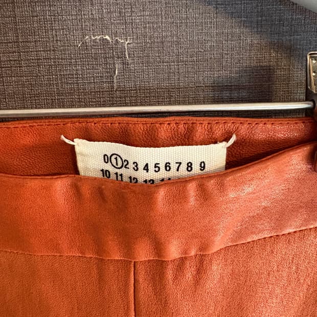마르지엘라 레더 팬츠 오렌지 브라운 40