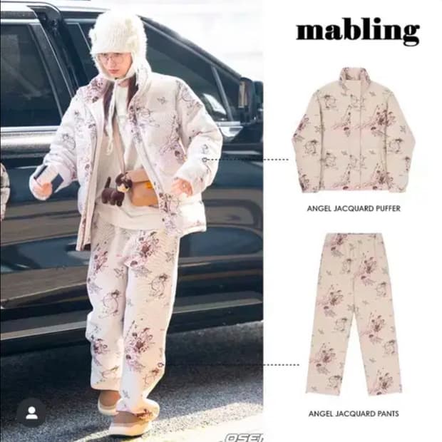 mabling 엔젤 자카드 패딩 세트