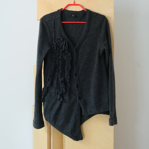 Y’s Asymmetric Ruffle Cardigan