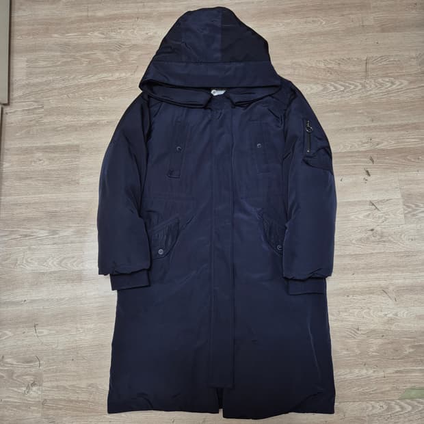 나인식스 뉴욕 여성 사이드포켓 덕다운 후드 롱패딩 점퍼 S(90)