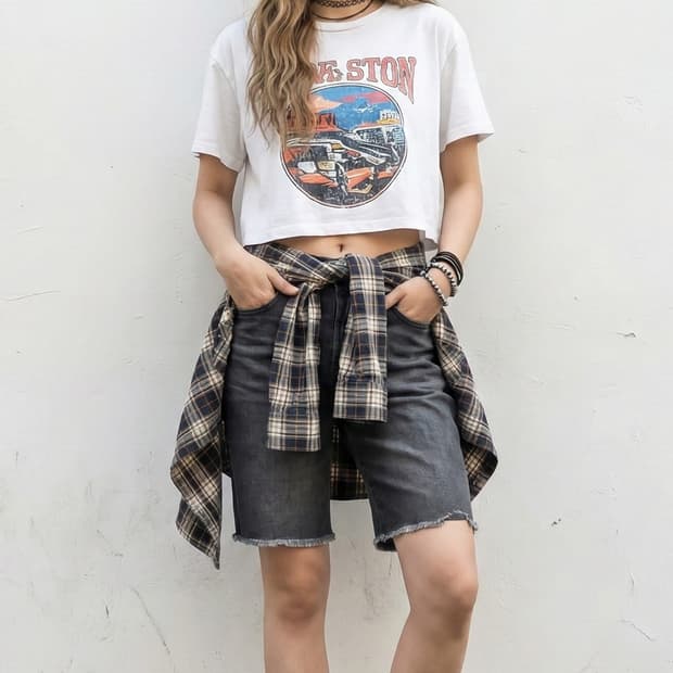 GAP 3부 흑청 데님 컷오프 팬츠_24