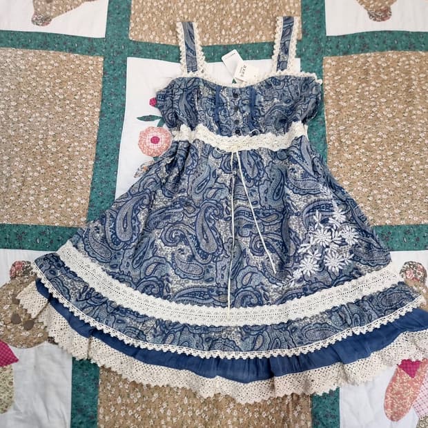 액시즈팜 페이즐리 레이스 원피스