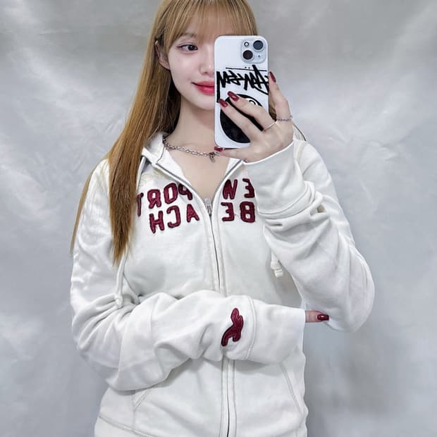 홀리스터 화이트 투웨이 후드집업 