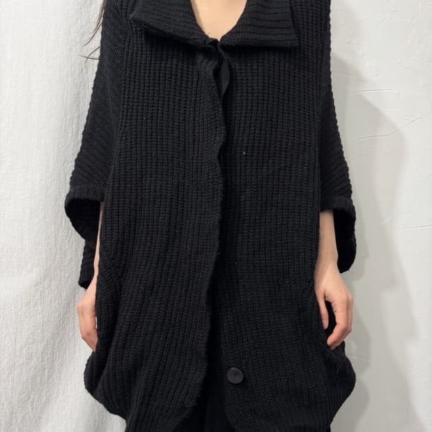 Y's Yohji Yamamoto아카이브 드레이프 골지 니트 가디건