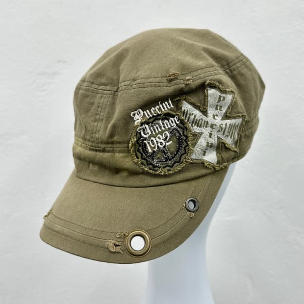 Vintage gothic lettering cross cap