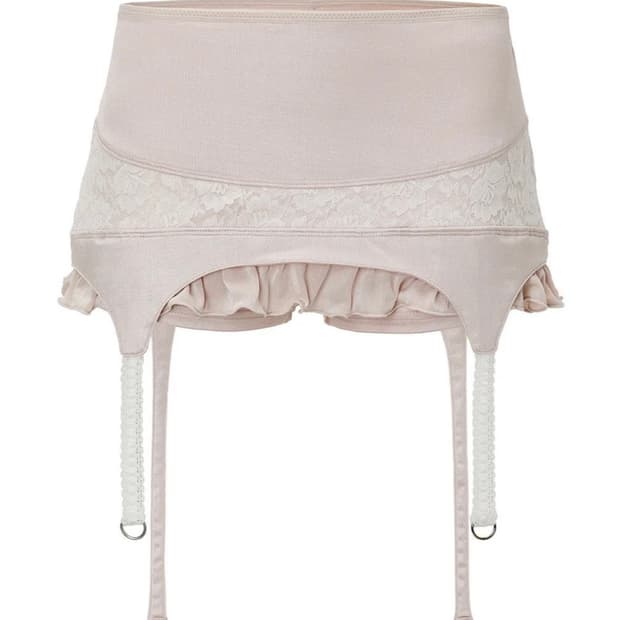 쓰리타임즈 가터 레이스 스커트 핑크 s