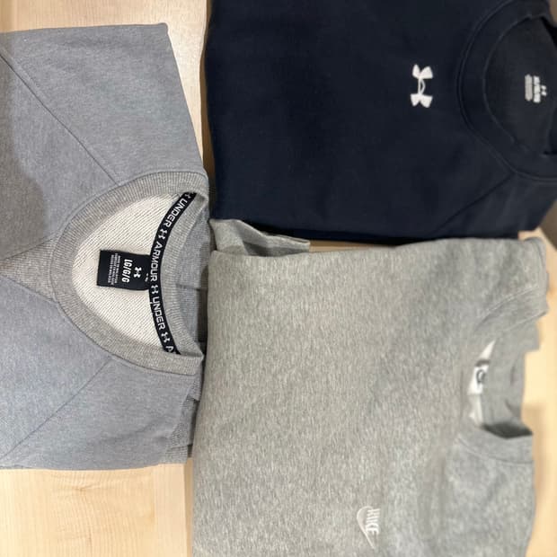 언더아머, 나이키 맨투맨 티셔츠 3벌 세트