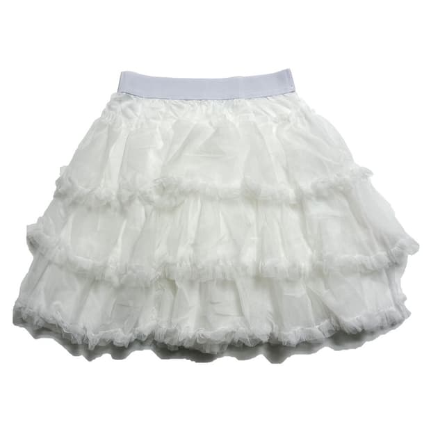 새상품 쉬폰 캉캉 미니스커트 (화이트)