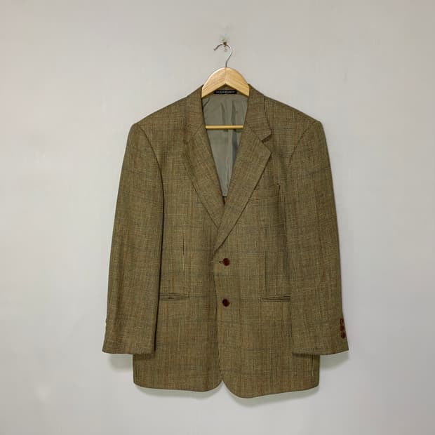 입생로랑 뿌르옴므 체크 울 자켓 블레이저 빈티지