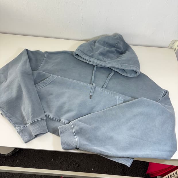 L-XL 토피 시멘트그레이 오버핏 스웻코튼 피그먼트후드티