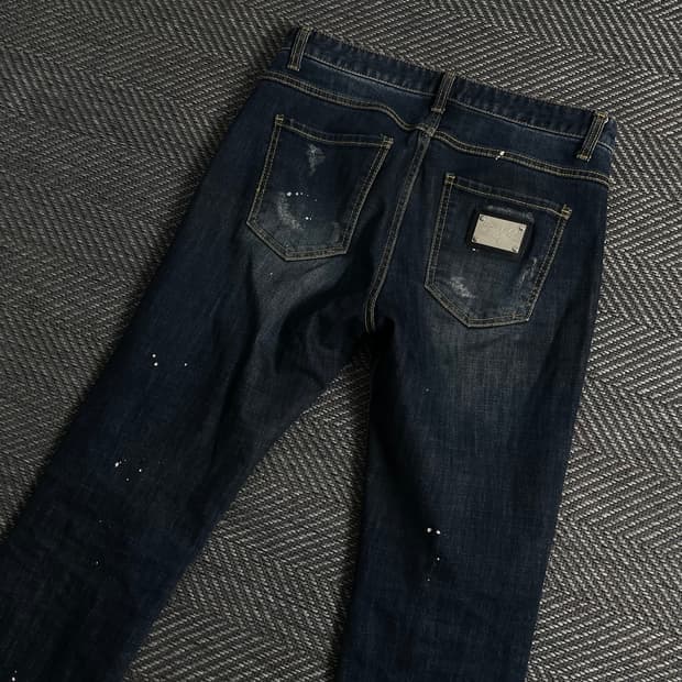 돌체앤가바나 페인팅 디스트로이드 워싱 팬츠y 3812