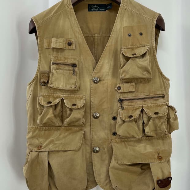 폴로 랄프로렌 버팔로 탄베이지 유틸리티 헌팅 베스트 자켓