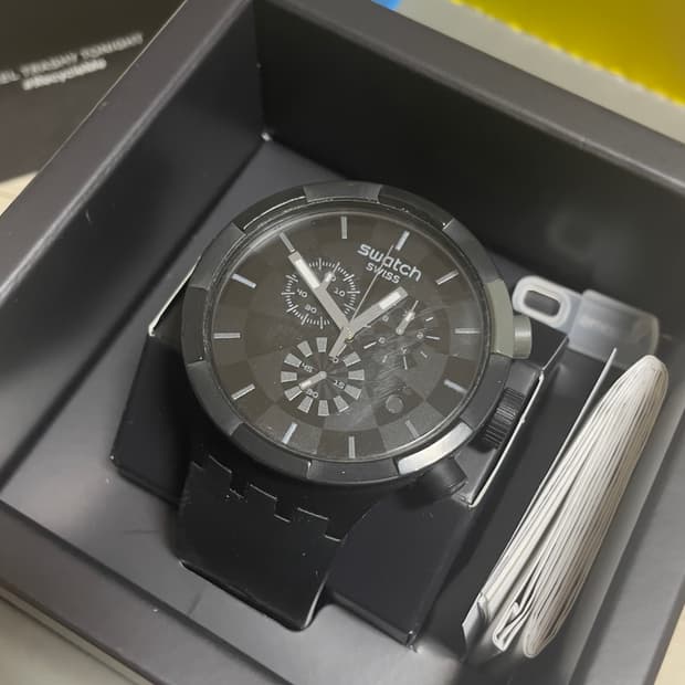 SWATCH 스와치 쿼츠 손목시계 CHECKPOINT BLACK