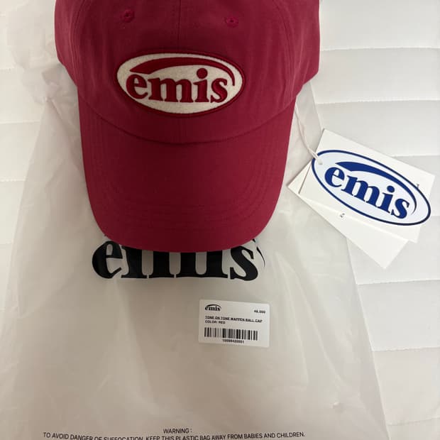 이미스 톤온톤 레드컬러 볼캡 판매