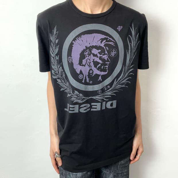 Diesel 2000s Mohican Head Graphic Black 