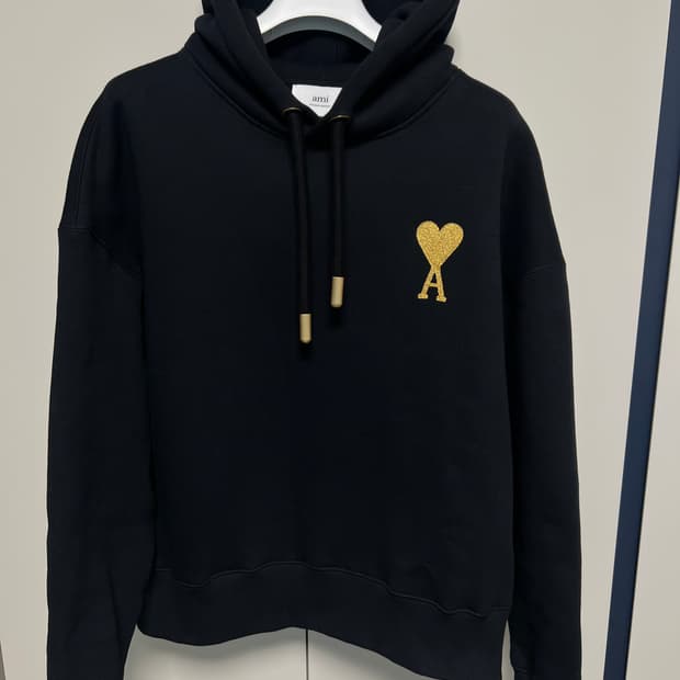 [XL] 아미 골드 로고 후드티 한정판