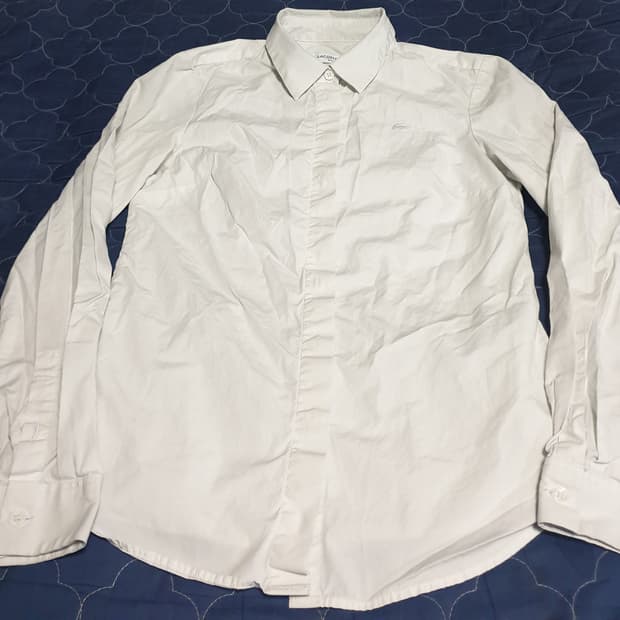 (동일드방레) 라코스테 슬림핏 스트레치 포플린 코튼 셔츠 (S)