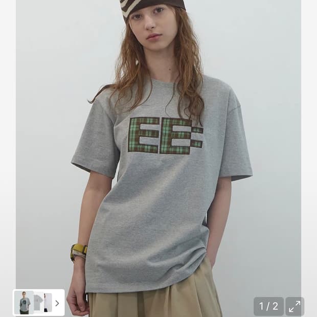 엔조블루스 픽셀 로고 박시 티셔츠