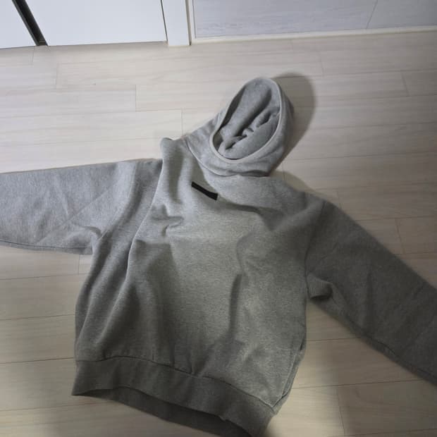 에센셜 풀오버 후드 다크 헤더 오트밀 - 24SS