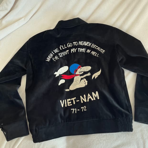 스누피 자수 블랙자켓 42