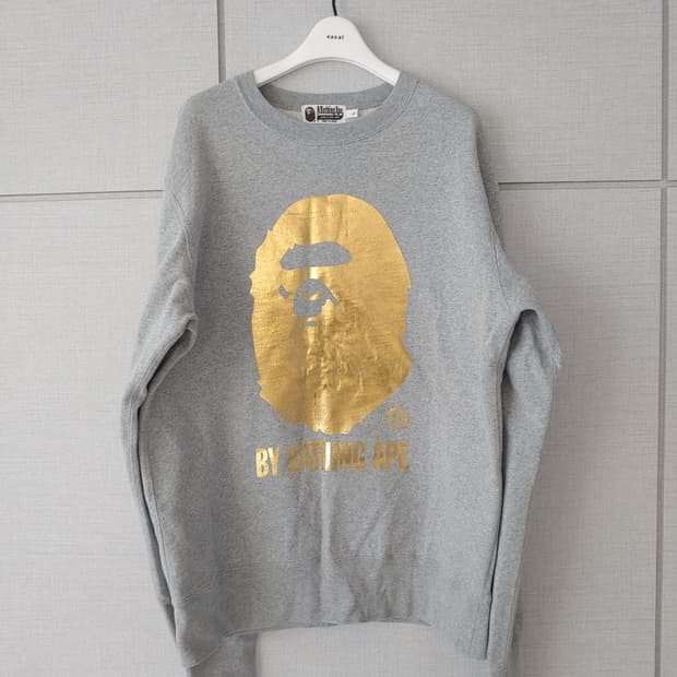 [L] 베이프 골드 사루 바이어베이팅 프린팅 맨투맨