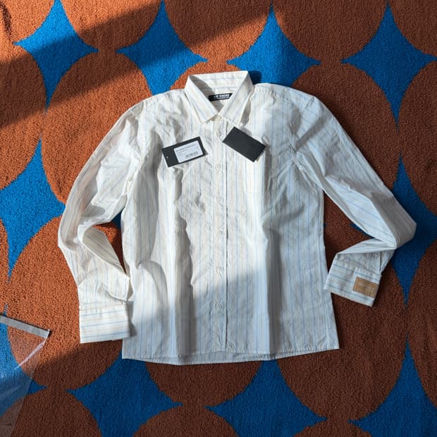 (택, 여분단추 풀구성새상품) 라프시몬스 안트워프 암패치 스트라이프 셔츠