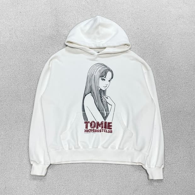 나이스고스트클럽 x 이토준지 토미에 후드티 화이트