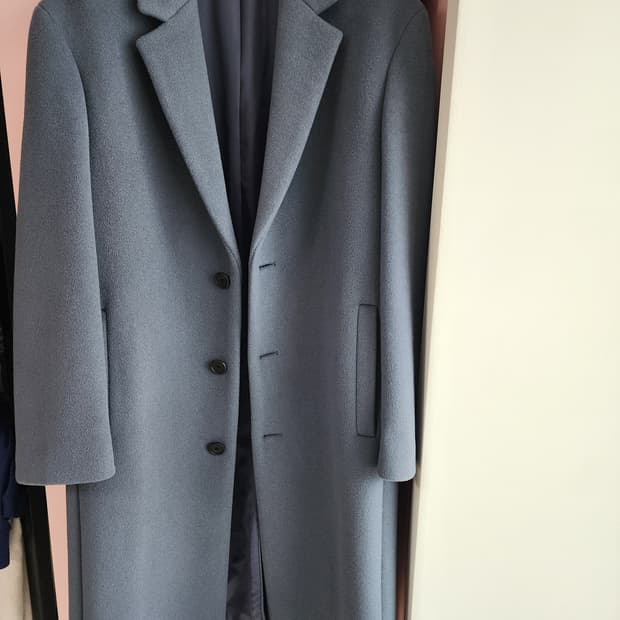 무신사 스탠다드 울 캐시미어 오버핏 코트 L(105~110) 그레이쉬블루