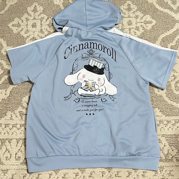 산리오 시나모롤 반팔 후드집업 키치 러블리