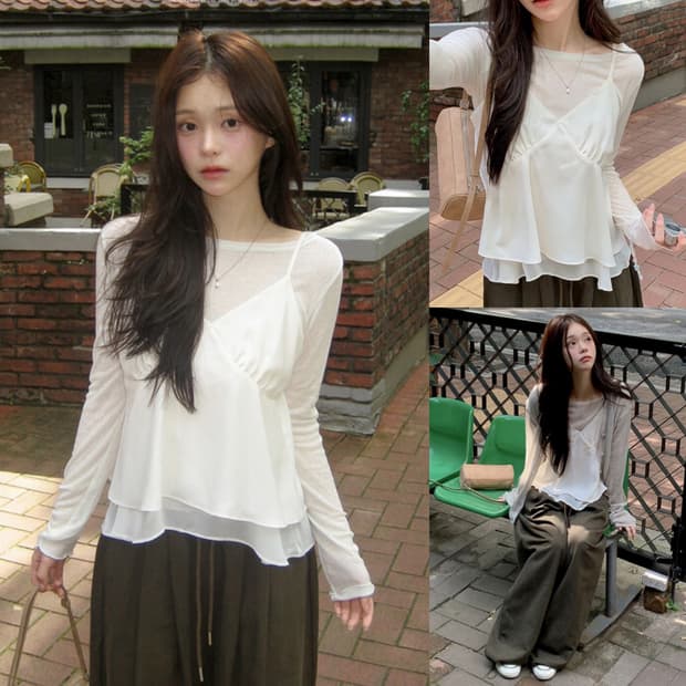 세리엔 새틴 실키 쉬폰 뷔스티에 새상품