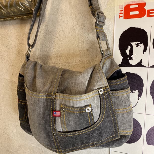 폴로 크로스 토트 패치 데님 메신저백 👜