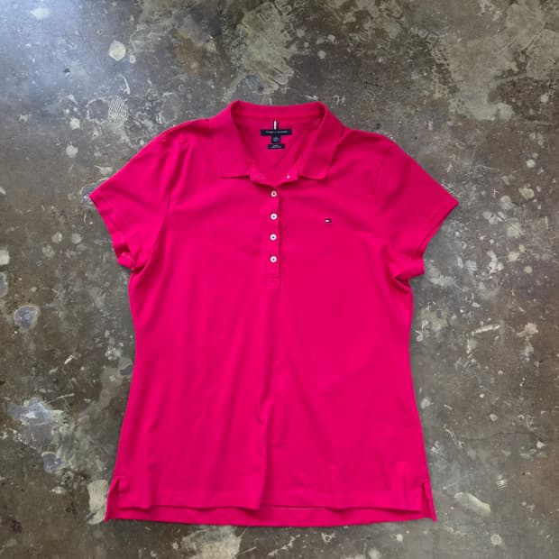 100) 타미힐피거 반팔 카라티 카라 티셔츠